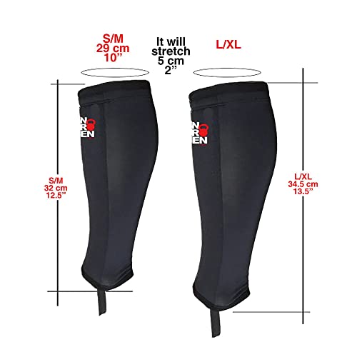 Unbrokenshop.com Cross Fit Shin Guard Calf Compression Sleeve, Weightlifting, Deadlift, Rope Climb, Box Jumps for Men Women, One Sleeve (Black)