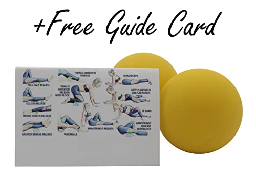 Massage Lacrosse Balls for Targeted Deep Myofascial Release, Trigger Point Therapy, Muscle Knots, Yoga Therapy, Shoulders, Neck, Back, Foot, and Body - Very Firm (8 Count, Yellow) - color: Yellow