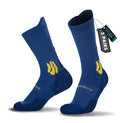 BRISIRA Coolmax Bamboo Viscose Compression Running Socks Crew Mid Calf - color: 3 Pairs Blue, size: 3-6