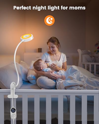 Glocusent 72 LED Desk Lamp for Dorm,Amber Night Light with Remote Control - color: White with Remote