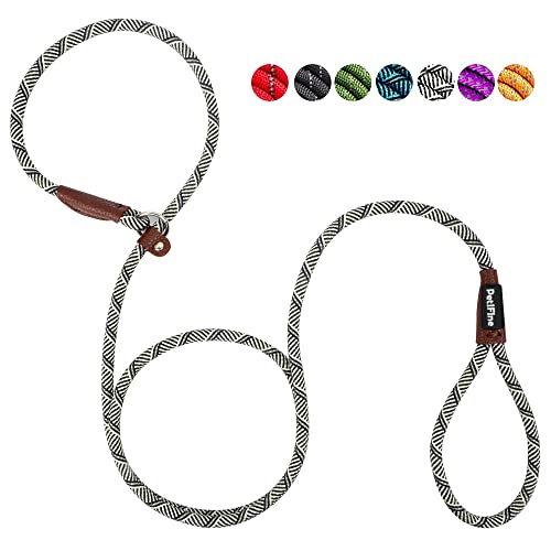 PetiFine Slip Lead Dog Leash Reflective, 6FT x 3/8" Heavy Duty Slip Leash - color: Grey, size: 3/8" x 6 FT