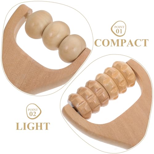 Ciieeo 4pcs Wooden Massage Roller Set, Full Body Massage Roller Tool for Hand, Foot Leg Recovery, Home Self Tools