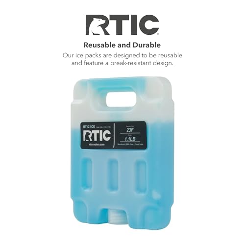 RTIC Refreezable Reusable Cooler Ice Packs Cold Ice Chest Pack Long-Lasting Break-Resistant for Food, Drink, Travel and Storage, 2 Pack - size: Small