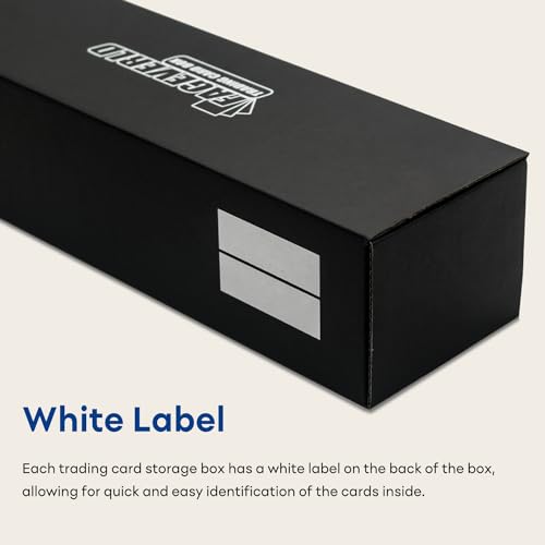 Fageverld Trading Card Storage Box with Dividers, 10 Count Cardboard Collector Boxes for Sports Baseball Mtg, Black