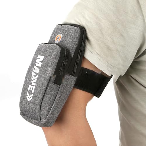 2 Pockets Cell Phone Armband, 7 Inch x 4.2 Inch Enlarge Phone Bag Phone for Running, Footing, Sports and Mountaineering (red)