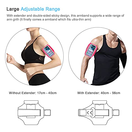 Armband for Samsung Galaxy S26 S25 S24 S23 S22 Ultra/Plus/FE, Gym Running Workouts Arm Band with Earbuds Holder (Rosy) - color: Rosy