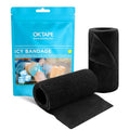 OK TAPE Ice Self Stick Bandage Wrap, Instant Cold Relief for Knee, Ankle, Wrist, Cold Compress Elastic Athletic Tape for Sports Injuries, No Refrigeration Needed, 4 Inch x 15 Feet, 2 Rolls, Black - color: Black