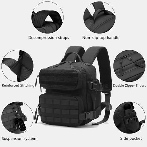 9L/20L Mini Backpack for Men and Women, Small Backpack for Gym Hiking Travel Sports Running - color: 9l-black