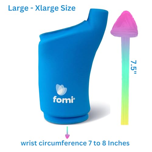 FOMI Wrist Solid Gel Ice Pack | Hot Cold Hand and Thumb Compression Sleeve Wrap for Carpel Tunnel, Arthritis, Tendonitis, Bruises, Swelling, Sports Injuries Pain Relief (Blue - Large/XLarge) - color: Blue - Large/Xlarge