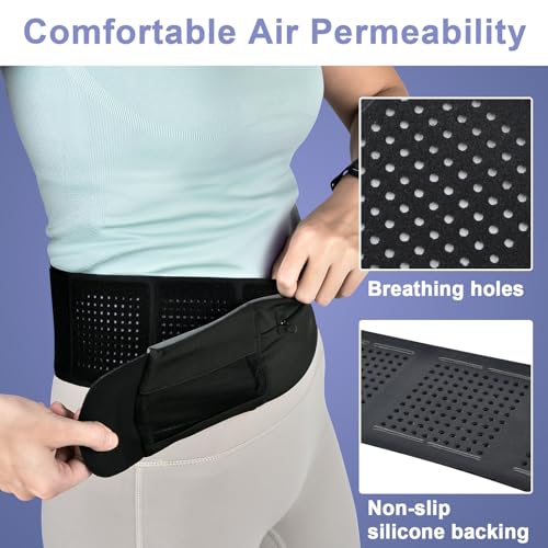 iGuerburn Insulin Pump Belt with Mesh Pouches Easy Viewing - size: M: 24"-37"