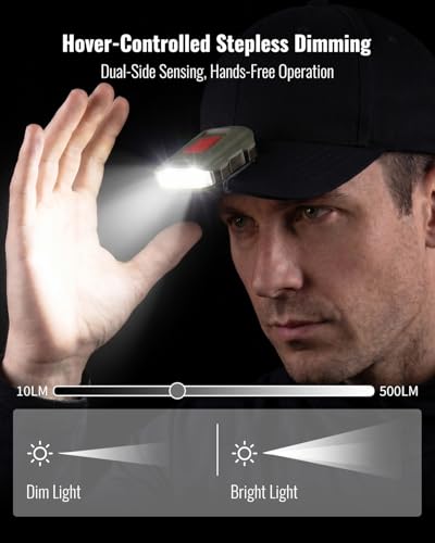 SUNREI 500LM LED Clip on Hat Light, 7 Modes Rechargeable Headlamp - size: SU-H480-Green