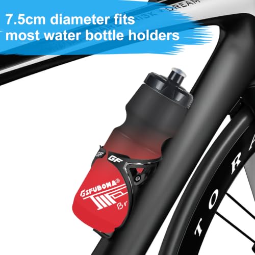 Bike Water Bottle 750ml, 2 Pack, Dishwasher Safe - color: Black/White+Black/Red, size: 2‑Pack