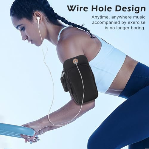 Phone Holder for Running, Universal Adjustable Arm Band Key Card Bag Fit Gym Jogging Hiking Exercise Walking Workout, Running Armband(7 x 3.5 inch)