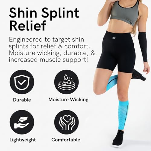 Zensah Featherweight Compression Leg Sleeves - Relieve Shin Splints, Calf Strains - color: Heather Grey, size: Medium