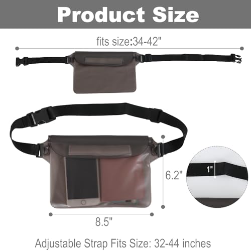 Triple zip lock protection Waterproof Fanny Pack - Waterproof Phone Pouch with Waist Strap，for Outdoor Water Sports, Boating, Hiking,Kayaking,Fishing ， Beach, Camping and Swimming (black) - color: black