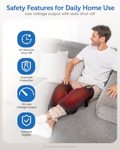 COMFIER Knee Massager, Plug-in Knee Heating Pad with Heat and Vibration, Pair of Heated Knee Wraps for Both Knees, 5 Modes, 2 Heat Levels, 30-Min Timer, FSA Eligible HSA - color: Black