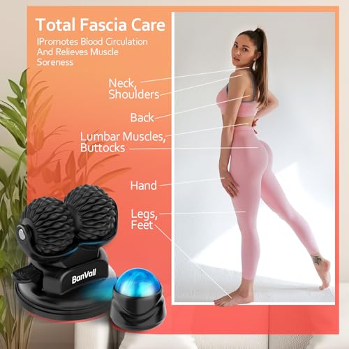 Roller Massage Ball Set for Myofascial Release,Muscles Deep Tissue Massage,Lymphatic Drainage,Wall Mountable Suction Cup for Trigger Point Therapy,Reduce Back Pain and Every Part of The Body - style: Massage Ball Kit