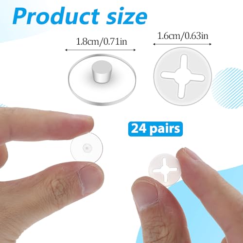 24 PCS Clear Bib Snaps for Runners, Race Number Buckle Fixing System, Triathlon Race Bib Holder, Reusable Running Bib Clips for Runners Marathon, Skating, Track - color: Clear