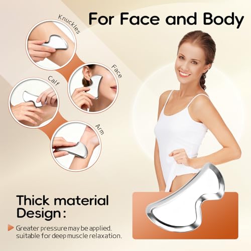 Medical Stainless Steel Gua Sha Muscle Scraper Tool-3 in 1 - style: 3‑PIECE SET