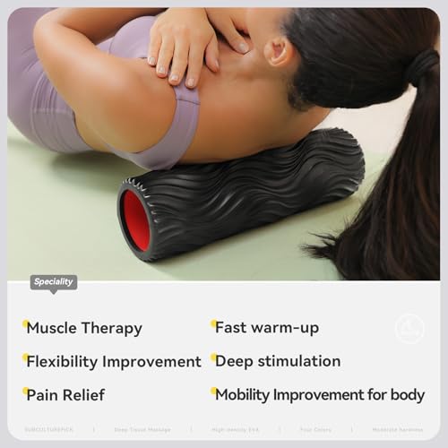 SUBCULTUREPICK Foam Roller High-Density Rollers, Deep Tissue Muscle Massage - color: Black