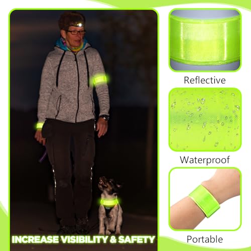 Halloscume Pcs Reflective Arm Snap Band 15.75 in Slap Bracelet - color: Green