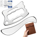 THLHKD 2 in 1 Muscle Scraper Tools Set, Stainless Steel Gua Sha Scraping Massage Tool, Physical Therapy Sports Injury Recovery, Pain Relief Deep Tissue Massage Tool - size: S+D-Shape