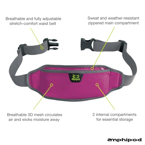 Amphipod AirFlow Lite Waistpack, Runner Storage Waist Fanny Pack - OS - color: Wild Berry