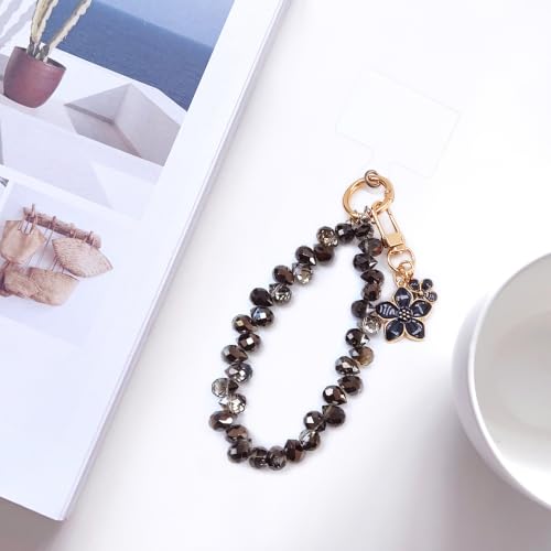 C.J.M.K Beaded Phone Wristband, Lanyard Chain - color: 09-black