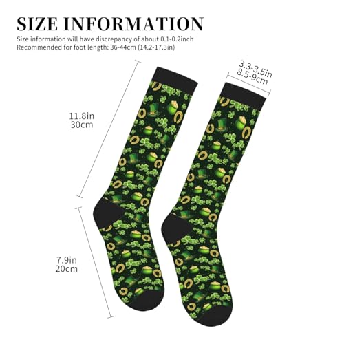 Compression Socks Knee High Support Socks Women Circulation Stockings for Athletic Running Cycling Flying - color: St. Patrick's Day