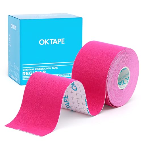 OK TAPE Kinesiology Tape Regular Original Tape 2in x 16.4ft Uncut Roll - color: Pink, size: 1 Roll