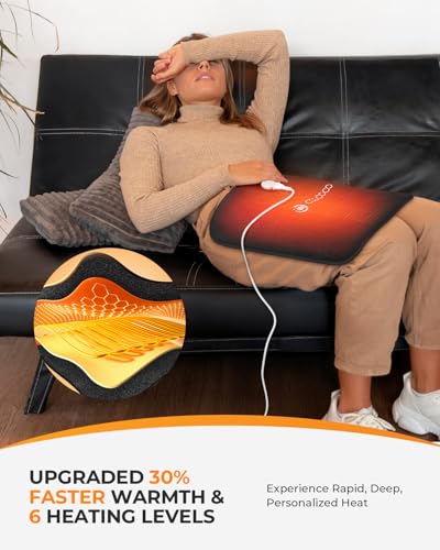 CooCoCo Hip Heating Pad, Heated Hip Brace for Hip and Sciatica Pain Relief - color: 19"*16" Black
