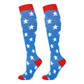 Junely Compression Socks for Women Knee High Socks Funny - color: Blue Star