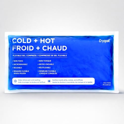 Cryopak Hot or Cold Packs - Flexible Gel Ice Packs for Injuries Reusable Microwavable and Non-Toxic (5.5 x 11) - size: Medium
