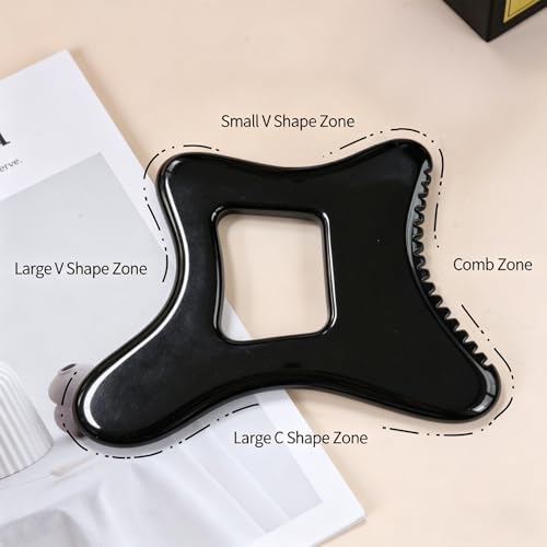 Body Gua Sha Tool Large Gua Sha Body Tool Cellulite Massage Tool (Resin) - color: Black