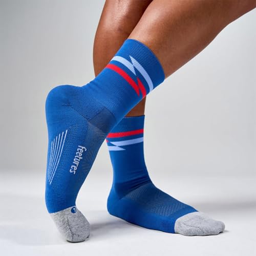 Feetures Elite Light Cushion Mini Crew Sock - color: Blue Track (1 Pair), size: Medium