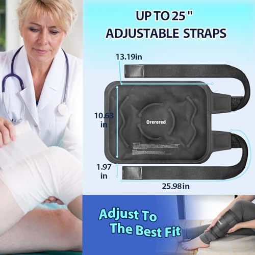 Ice Packs for Injuries Reusable Knee Gel Ice Pack Wrap for Swelling Black - color: 1pc-black