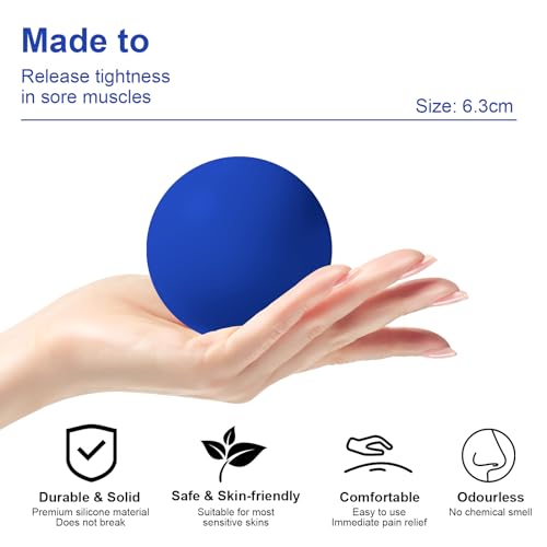 Lacrosse Massage Ball Spiky Ball Set - color: Blue-blue