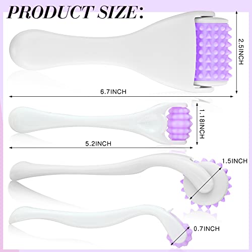 Tondiamo 2 Pcs Muscle Roller Portable Massager Roller, Purple, Silicone - color: Purple, style: Silicone
