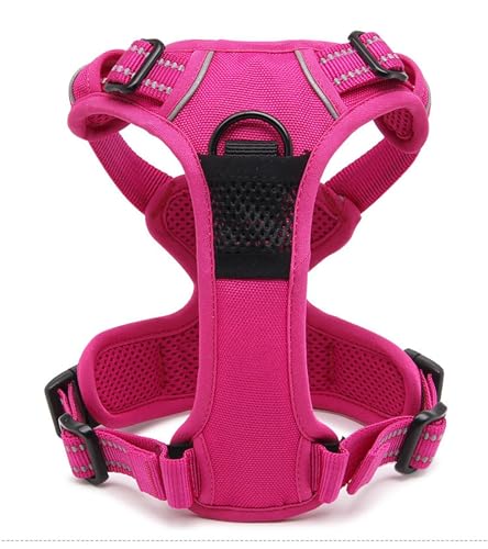 TRUE LOVE Adjustable No-Pull Dog Harness Reflective Vest, Fushcia, XS - color: Fushcia, size: XS