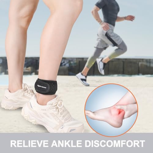 Achilles Tendonitis Brace, 1Pcs Adjustable Achilles Ankle Strap for Men, Gray Ankle Brace with Silicone Pad for Achilles Pain, Running, Cycling, Hiking, Sports - color: Gray
