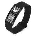 Medical Bracelets for Men Women with QR Code Medical Alert ID Bracelets - color: Jet Black