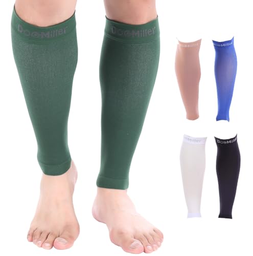 Doc Miller Calf Compression Sleeves 30-40 mmHg for Men & Women, 1 Pair - color: Dark Green, size: Medium