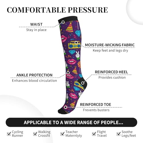 Graduated Compression Socks Knee High For Women Men Athletic - color: 14
