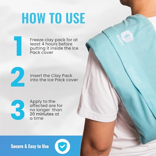 ICEWRAPS Fabric Cover for 7"x28" Clay Pack, Reusable Ice Pack Cover - Blue - style: Fabric Cover Only