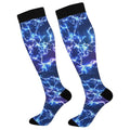 Compression Socks for Women & Men Knee High Socks - color: Blue Electric Lightning