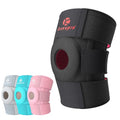 Kuangmi Knee Brace with Side Stabilizers & Patella Gel Pad,Adjustable Compression Knee Support with Arthritis Relief,Injury Recovery,Running,Weightlifting,Climbing(Black,2-Springs,L/XL - color: Black(2 Springs), size: L/XL