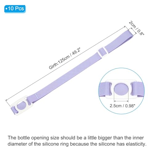 PATIKIL Water Bottle Lanyard, Adjustable Holder Shoulder Strap with Ring Buckle Carrier Clips for Walk Outdoor - color: Purple/White