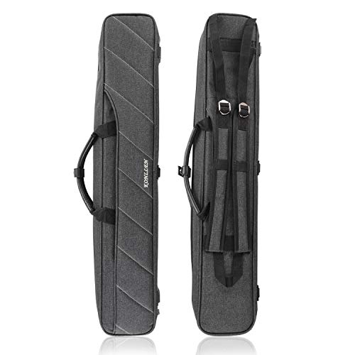 KONLLEN Pool Cue Case 3x4 Oxford Pool Stick Case Holds 3 Butts and 4 Shafts Billiard Sitck Large Capacity Carrying Cases with Multi-Pocket Pool Cue Accessories - color: Grey