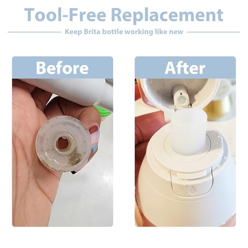 6 Pcs Bite Valve Replacement for Brita Water Bottle Filter, Silicone Mouthpiece Replacement Parts Water Bottle Spout Straw Accessories