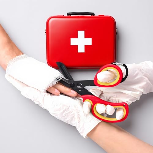 MEUUT Trauma Shears with Carabiner 7.5 Inch 2-Pack Medical Scissors - color: Red/Salmon-red/Salmon